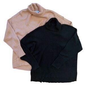 Motherhood Maternity Turtleneck Pullover Sweaters Bundle Black Tan Medium